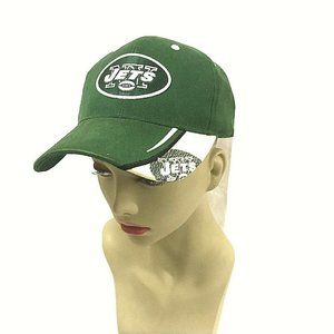 NY Jets NFL Hat  Green and White, Adjustable, Embroidered. Pre-owned.